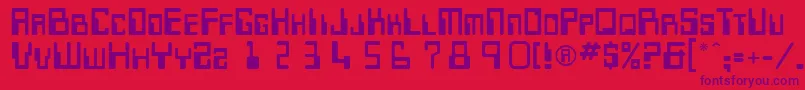 Keypunch Font – Purple Fonts on Red Background