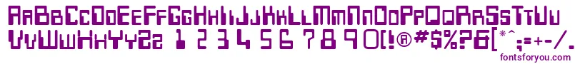 Czcionka Keypunch – fioletowe czcionki