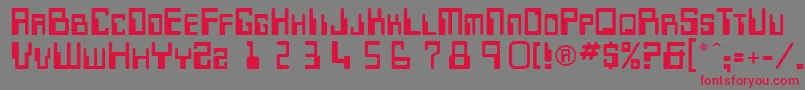 Шрифт Keypunch – красные шрифты на сером фоне