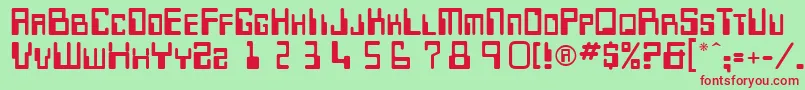 Шрифт Keypunch – красные шрифты на зелёном фоне