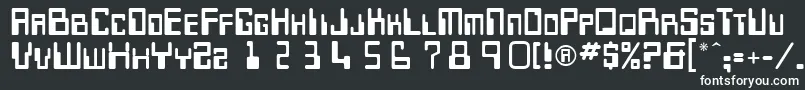 Keypunch-fontti – valkoiset fontit mustalla taustalla