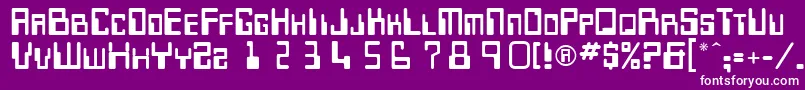フォントKeypunch – 紫の背景に白い文字