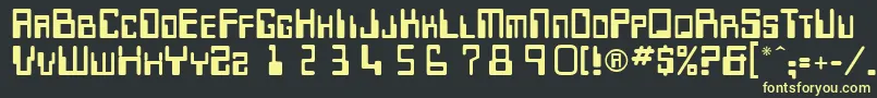 Keypunch-Schriftart – Gelbe Schriften auf schwarzem Hintergrund