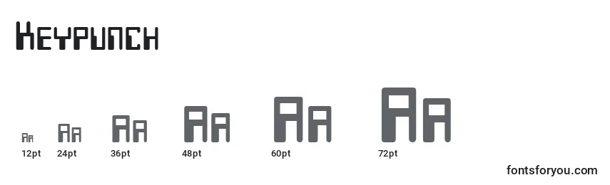 Размеры шрифта Keypunch