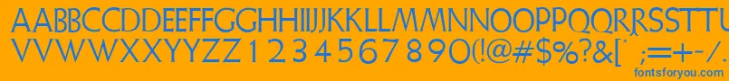 Weissinitialen Font – Blue Fonts on Orange Background