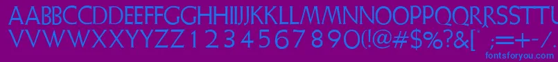 Weissinitialen-Schriftart – Blaue Schriften auf violettem Hintergrund