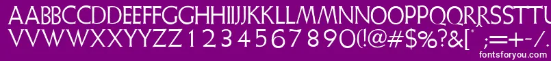 Czcionka Weissinitialen – białe czcionki na fioletowym tle