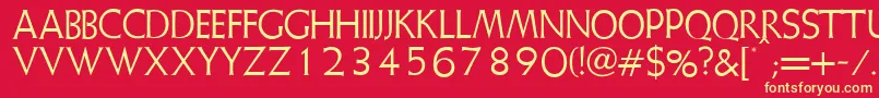 Weissinitialen Font – Yellow Fonts on Red Background