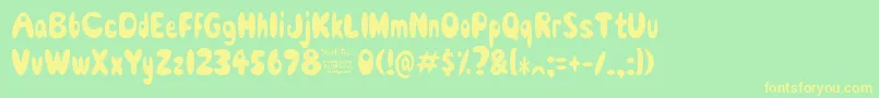 ComicBlackRabbitDemo Font – Yellow Fonts on Green Background