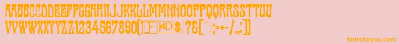 Casting Font – Orange Fonts on Pink Background