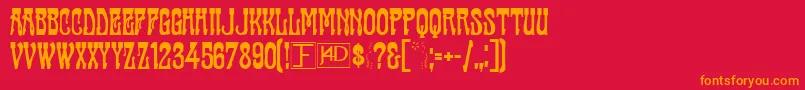 Casting Font – Orange Fonts on Red Background