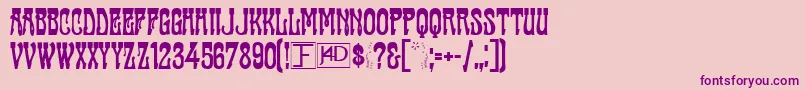 Casting Font – Purple Fonts on Pink Background