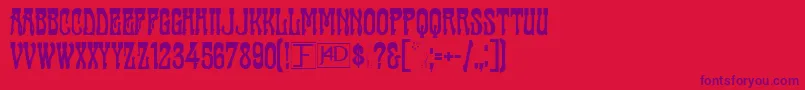 Casting Font – Purple Fonts on Red Background
