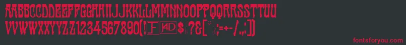 Casting Font – Red Fonts on Black Background