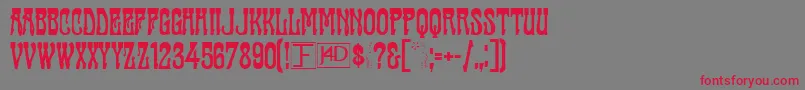Casting Font – Red Fonts on Gray Background