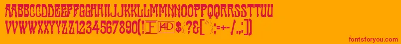 Casting Font – Red Fonts on Orange Background