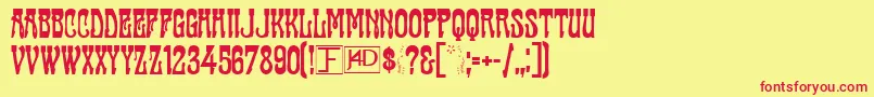 Casting Font – Red Fonts on Yellow Background