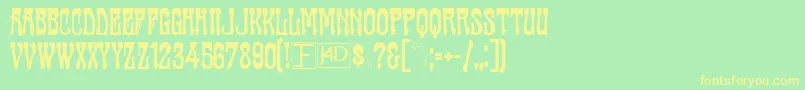 Casting-fontti – keltaiset fontit vihreällä taustalla
