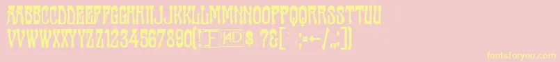 Casting Font – Yellow Fonts on Pink Background