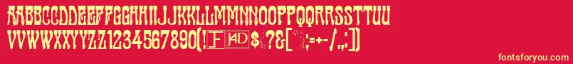 Casting Font – Yellow Fonts on Red Background