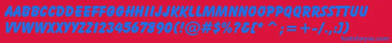 BalloonXbdTlExtraBold Font – Blue Fonts on Red Background