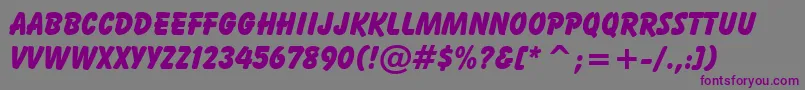 BalloonXbdTlExtraBold-fontti – violetit fontit harmaalla taustalla