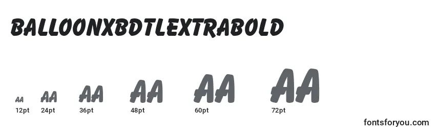 Размеры шрифта BalloonXbdTlExtraBold