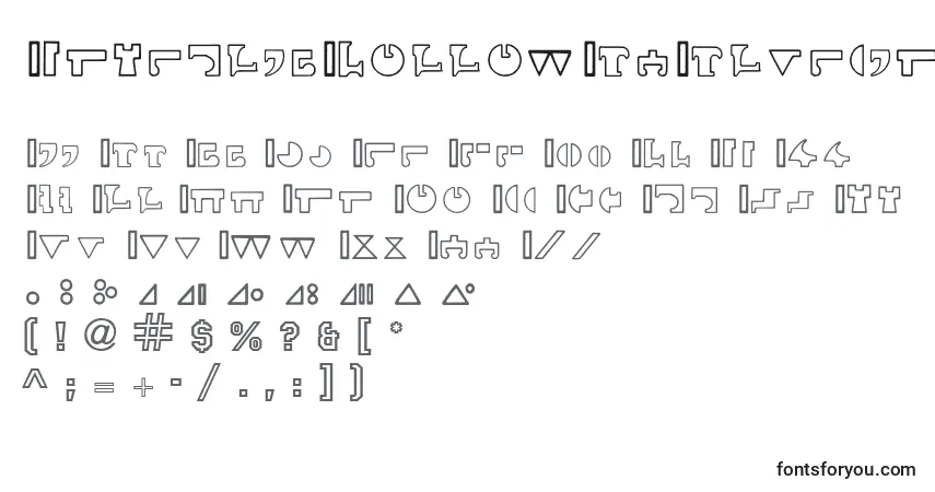 InterlacHollowByBluepantherフォント–アルファベット、数字、特殊文字