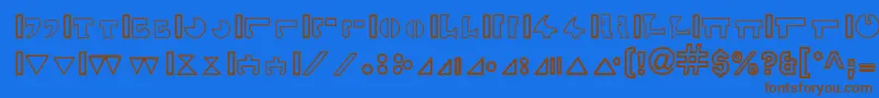 InterlacHollowByBluepanther Font – Brown Fonts on Blue Background