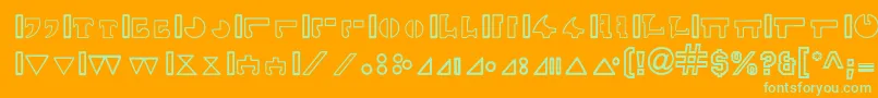 Шрифт InterlacHollowByBluepanther – зелёные шрифты на оранжевом фоне