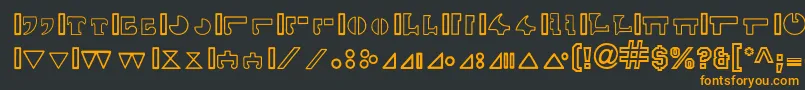 Шрифт InterlacHollowByBluepanther – оранжевые шрифты на чёрном фоне