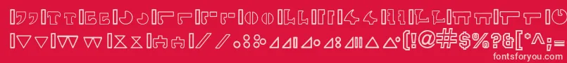 InterlacHollowByBluepanther Font – Pink Fonts on Red Background