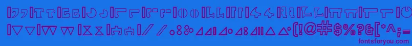 InterlacHollowByBluepanther Font – Purple Fonts on Blue Background