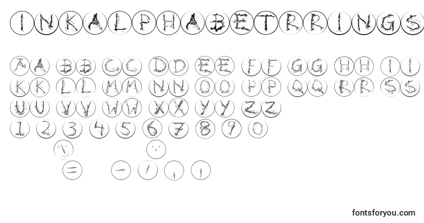 A fonte Inkalphabetrrings – alfabeto, números, caracteres especiais