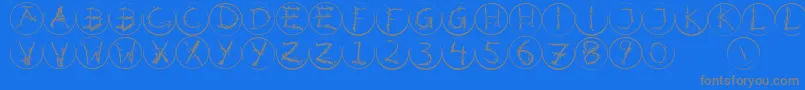 Inkalphabetrrings Font – Gray Fonts on Blue Background