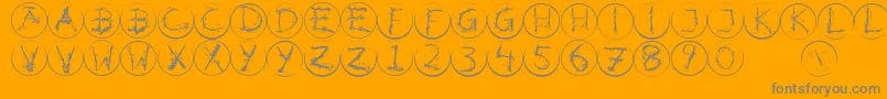 Inkalphabetrrings Font – Gray Fonts on Orange Background
