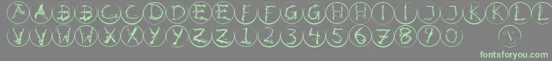 Inkalphabetrrings Font – Green Fonts on Gray Background