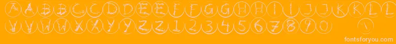 Inkalphabetrrings Font – Pink Fonts on Orange Background