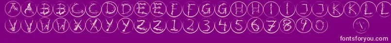 Inkalphabetrrings Font – Pink Fonts on Purple Background