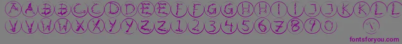Inkalphabetrrings Font – Purple Fonts on Gray Background