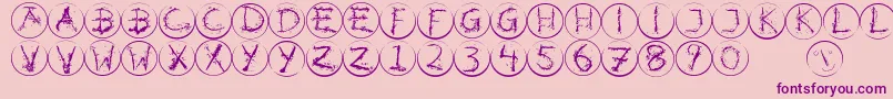 Inkalphabetrrings Font – Purple Fonts on Pink Background