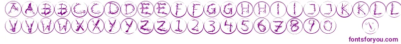 Inkalphabetrrings-fontti – violetit fontit