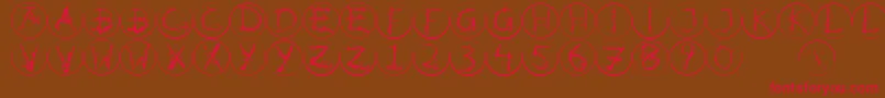 Inkalphabetrrings Font – Red Fonts on Brown Background