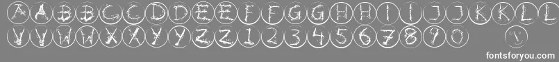 Inkalphabetrrings Font – White Fonts on Gray Background