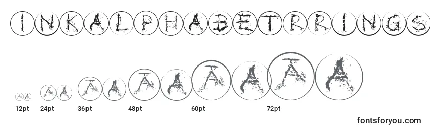 Größen der Schriftart Inkalphabetrrings