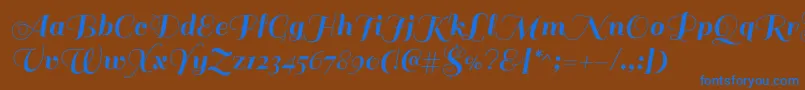 SailRegular Font – Blue Fonts on Brown Background