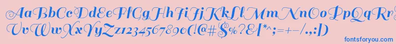 SailRegular Font – Blue Fonts on Pink Background