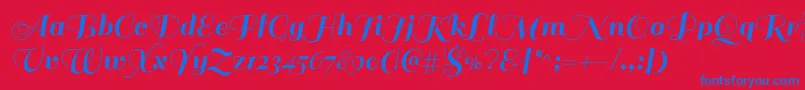 SailRegular Font – Blue Fonts on Red Background