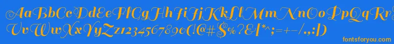 SailRegular Font – Orange Fonts on Blue Background