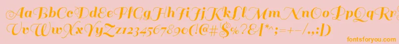 SailRegular Font – Orange Fonts on Pink Background